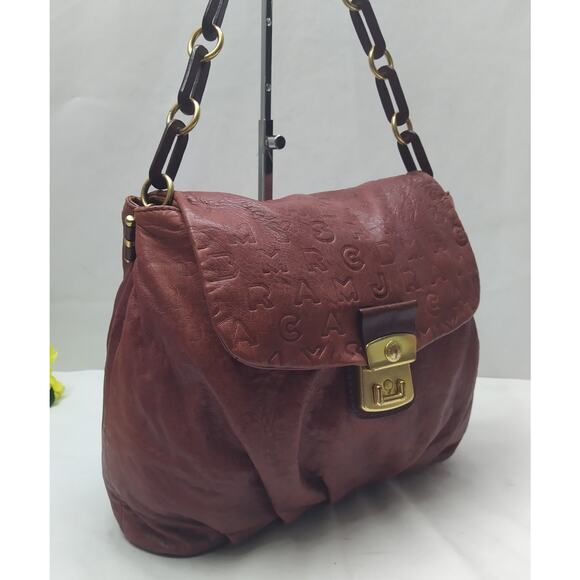 Marc By Marc Jacobs Brown Leather Push Lock Flap Closure Chain Strap Hobo Bag - Picture 3 of 16